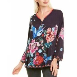 Johnny Was Zahra Challis Printed Multi-Color Blouse Size XL